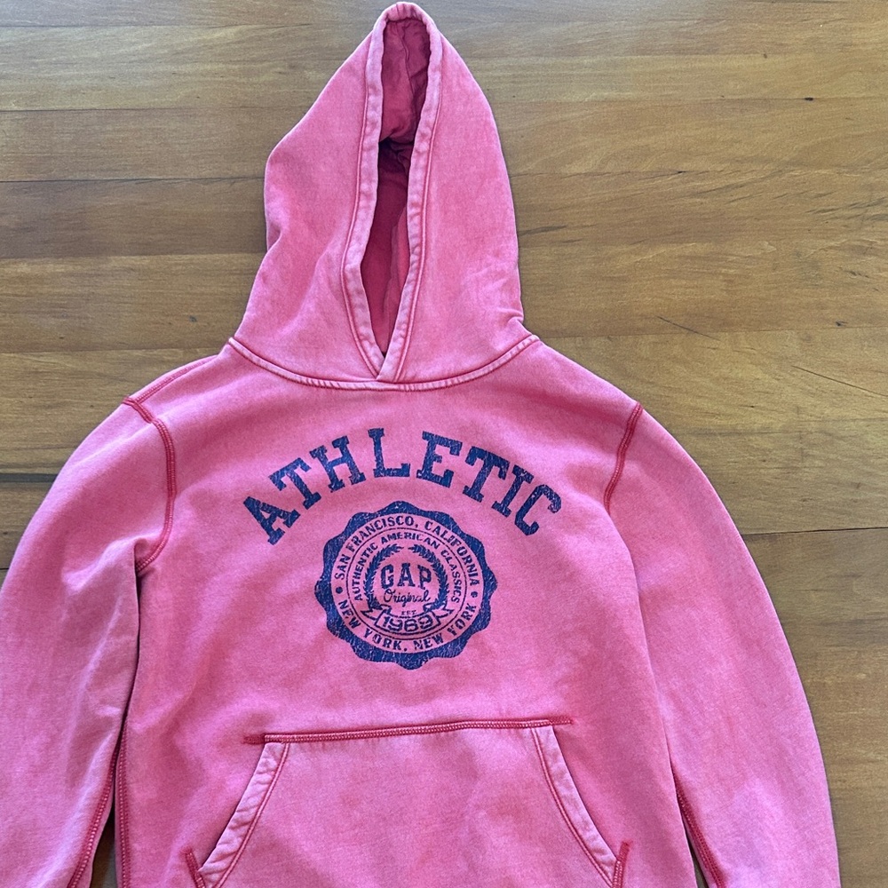 GAP Kids Athletic Logo Pullover Hoodie red